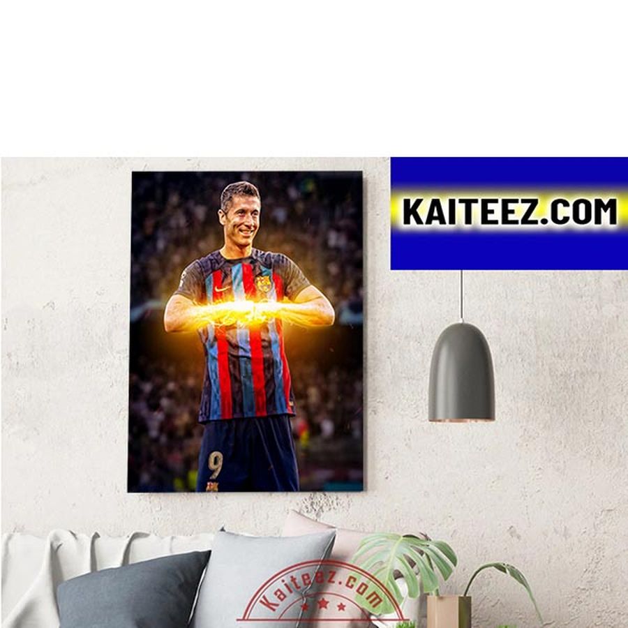 Robert Lewandowski In FC Barcelona 7 Goals In 5 Games This Season Decorations Poster Canvas Home Decor Poster Canvas