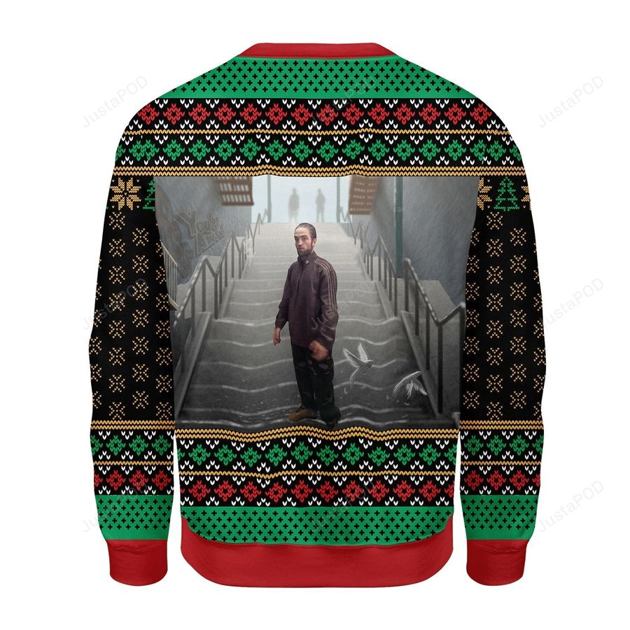 Robert Pattinson Standing In A Kitchen Ugly Christmas Sweater All