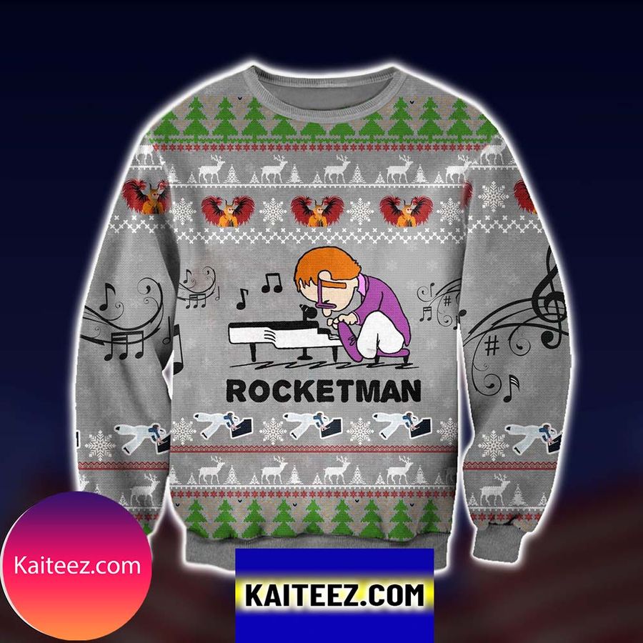 Rocket Man 3d Print Knitting Pattern  Christmas Ugly Sweater
