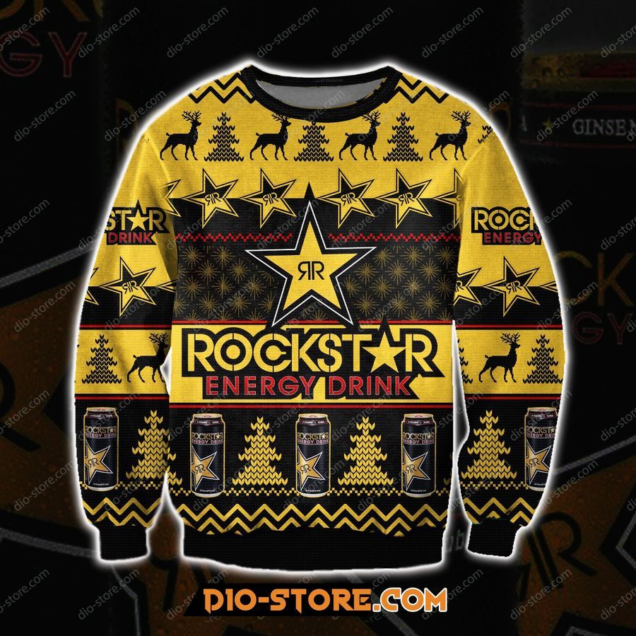 Rockstar Energy Drink Ugly Christmas Sweater All Over Print Sweatshirt