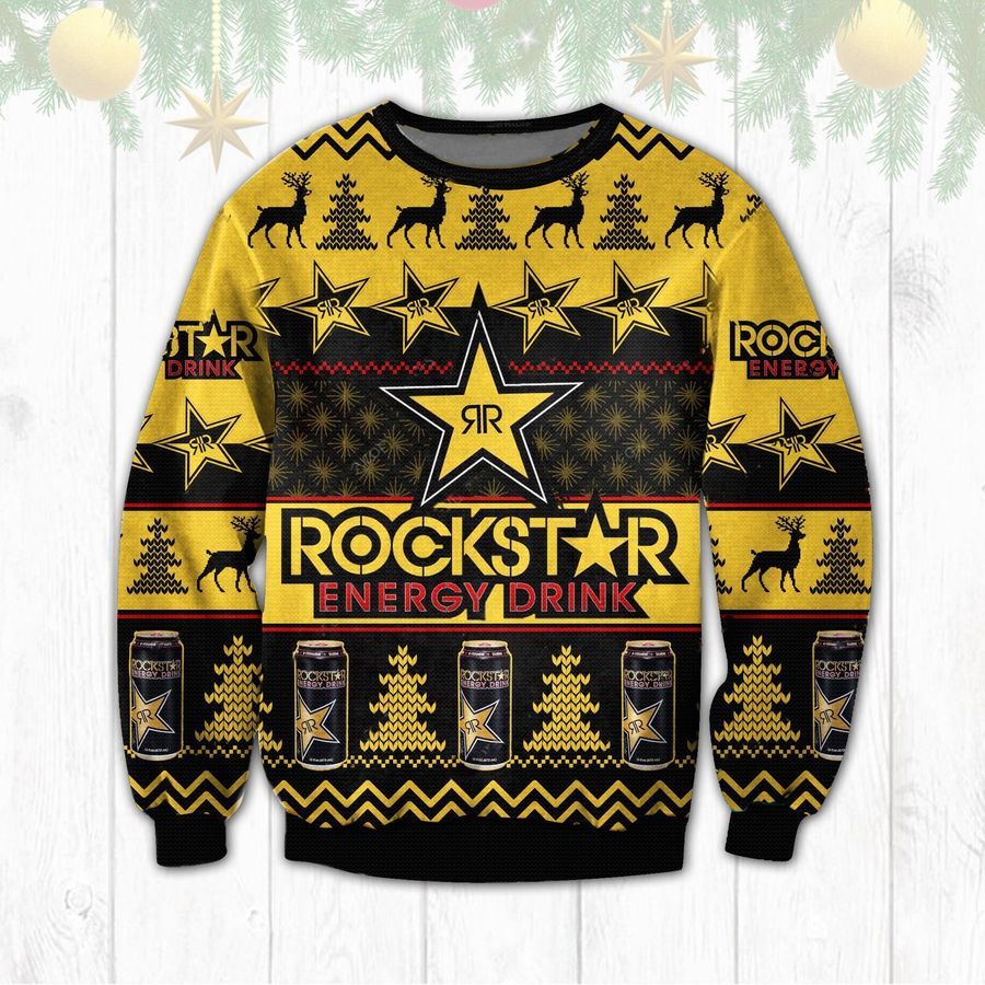 Rockstar  Energy Drink Ugly Sweater Christmas