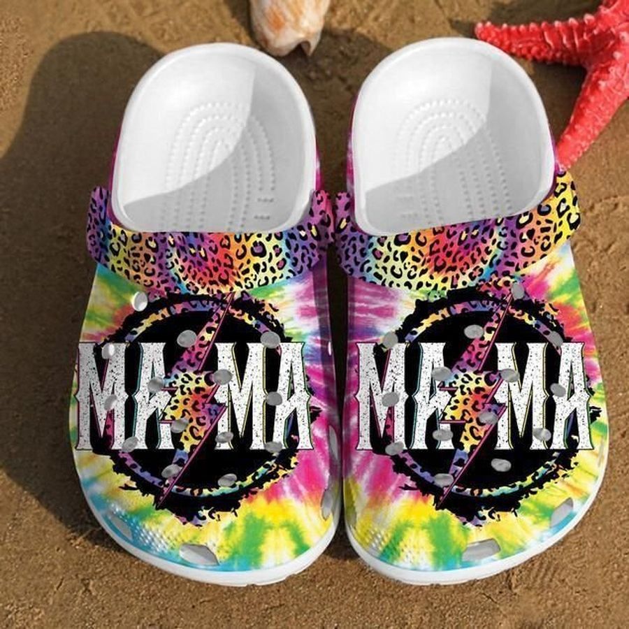 Rockstar Leopard Bleached Mama Gift For Fan Crocs Rubber Crocs Crocband Clogs, Comfy Footwear