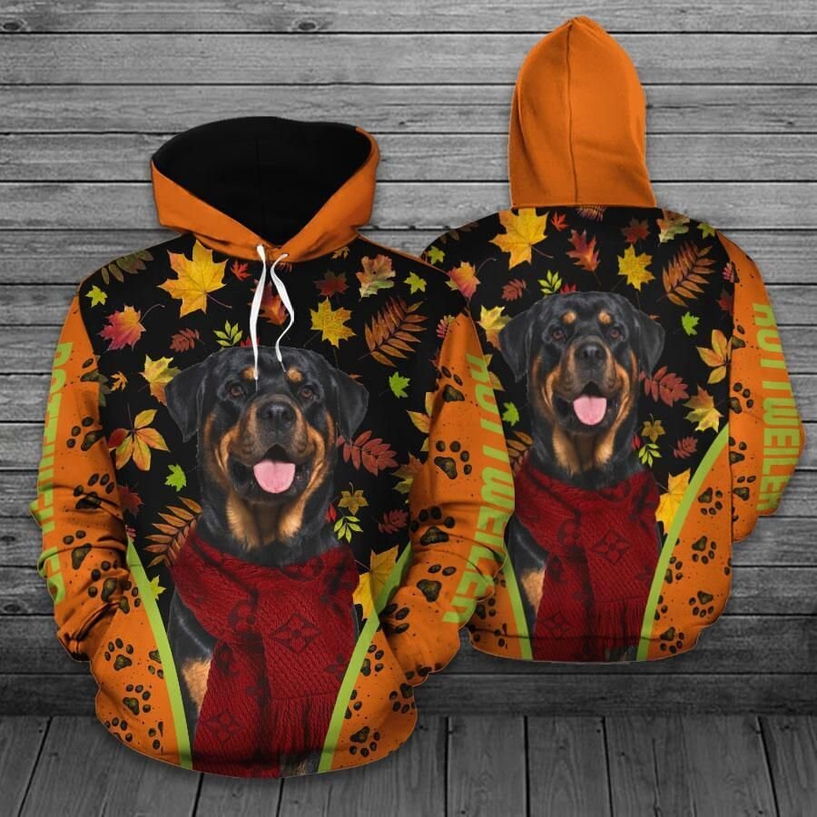 Rottweiler Dog 3D All Over Print Pullover Hoodie, 3D Hoodie For Men,-4