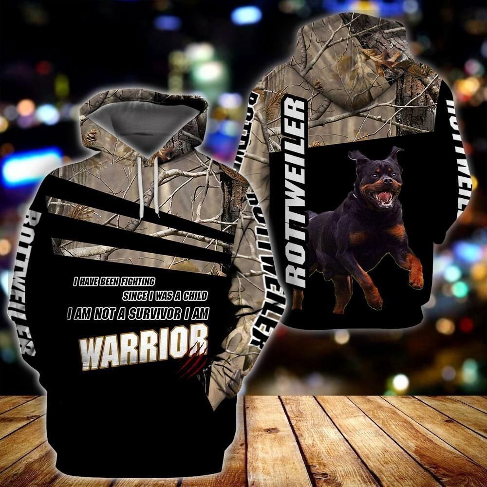 Rottweiler Dog 3D All Over Print Pullover Hoodie, 3D Hoodie For Men, I Have Fighting Since I Was A Child