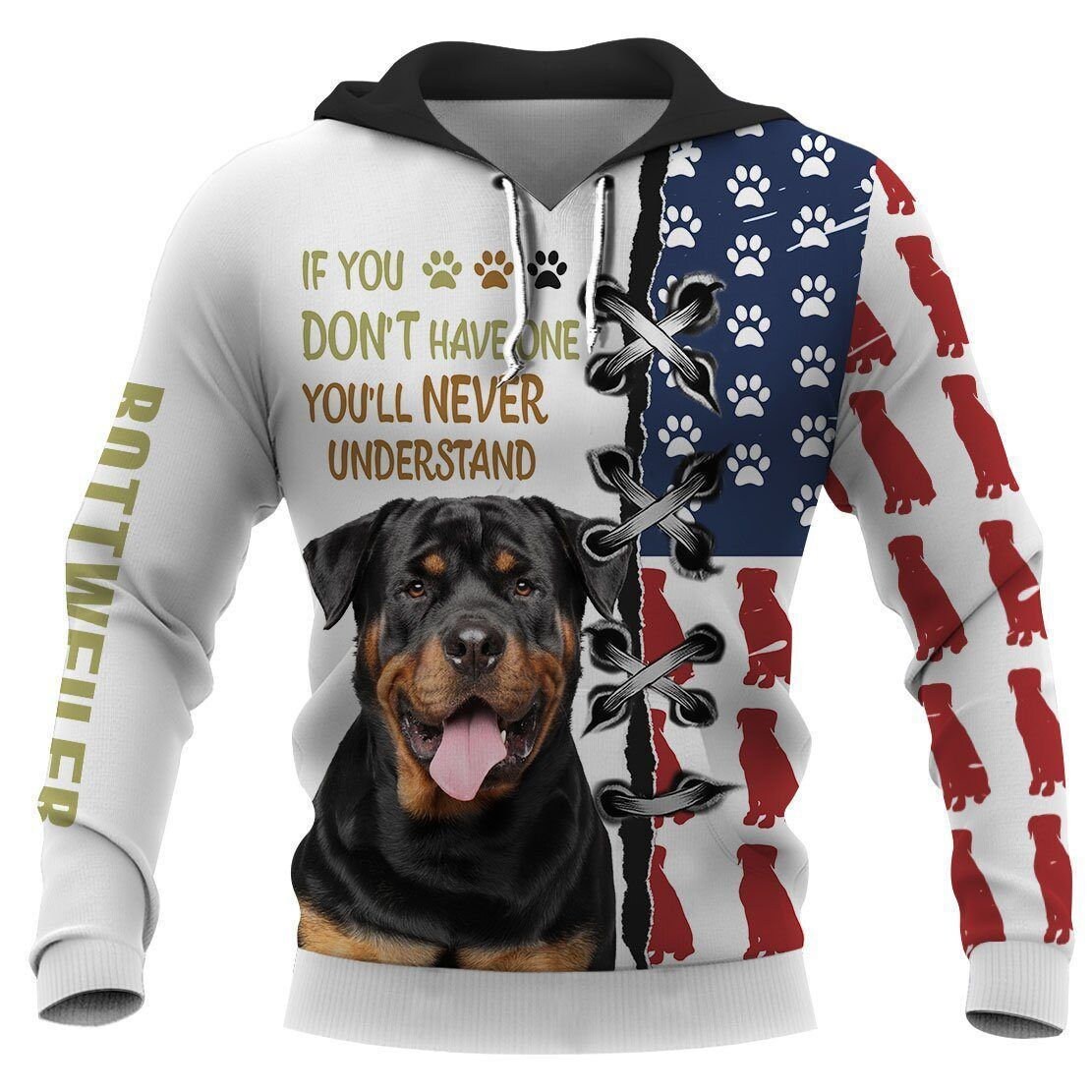 Rottweiler Dog 3D All Over Print Pullover Hoodie, 3D Hoodie For Men, If You Don't Have One You'll Never Unserstand