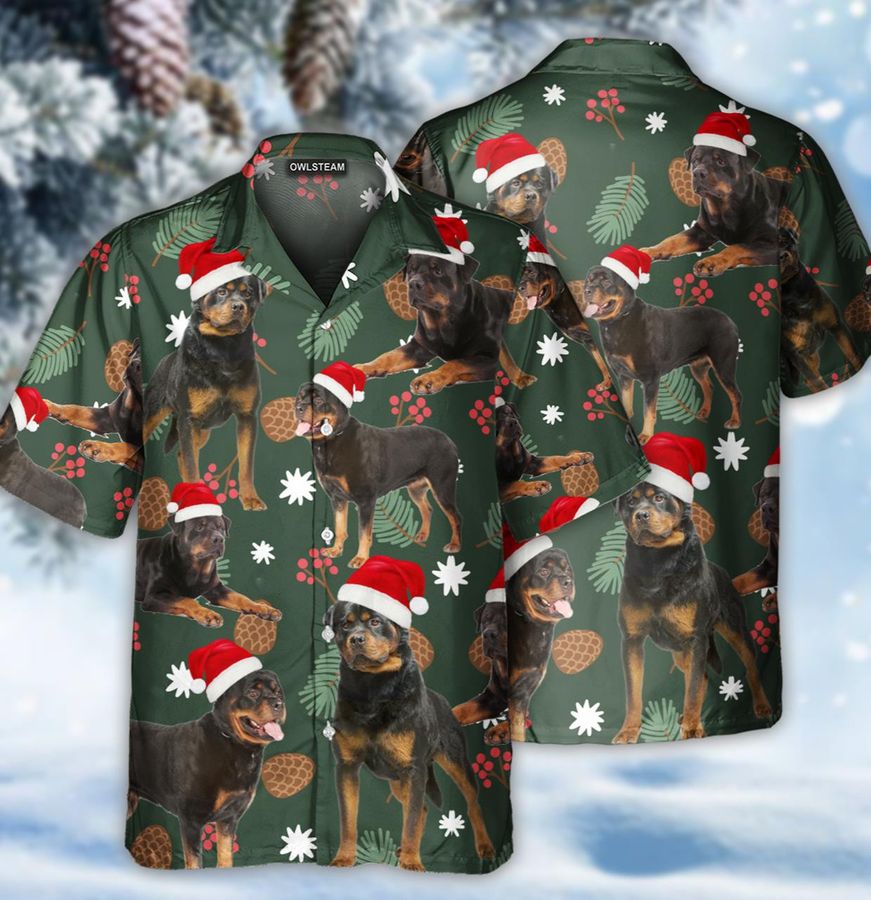 Rottweiler Dog Merry Christmas Hawaiian Shirt