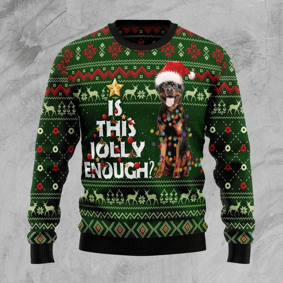 Rottweiler Jolly Ugly Christmas Sweater - 419