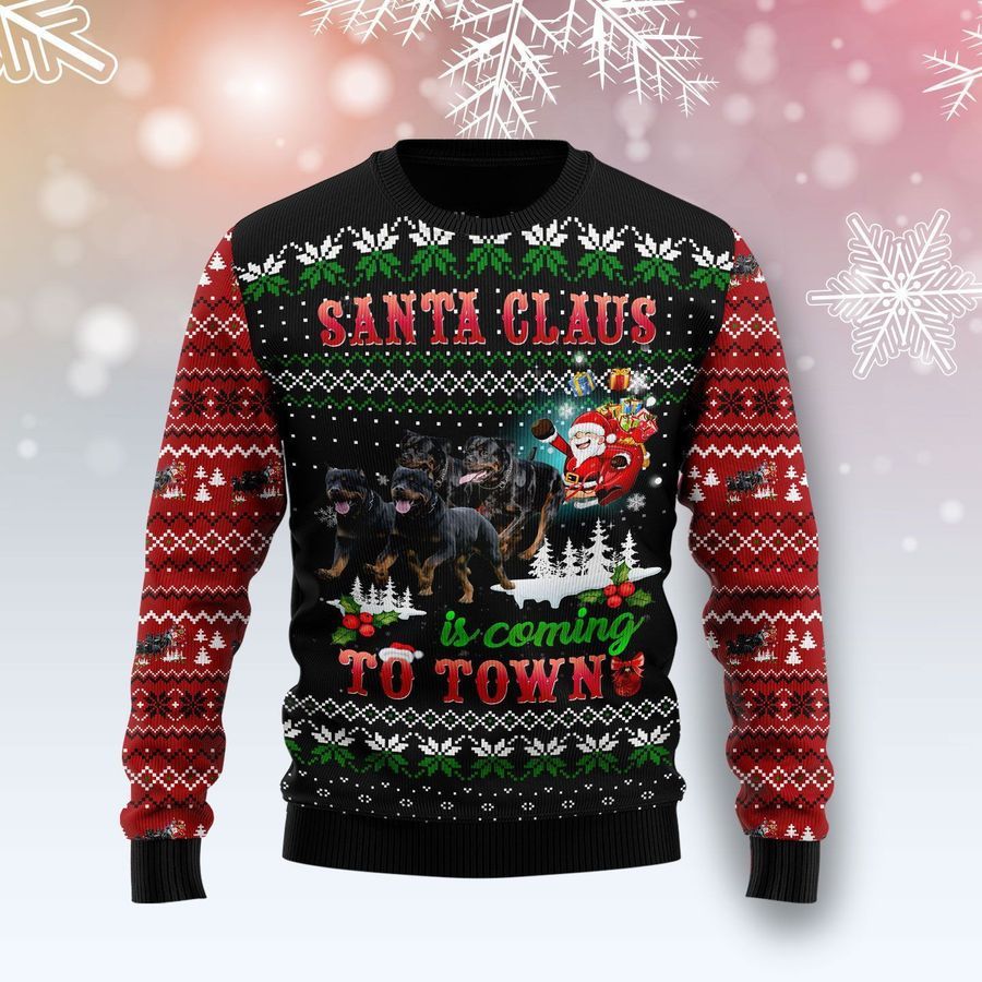 Rottweiler Town Christmas Ugly Christmas Sweater All Over Print Sweatshirt