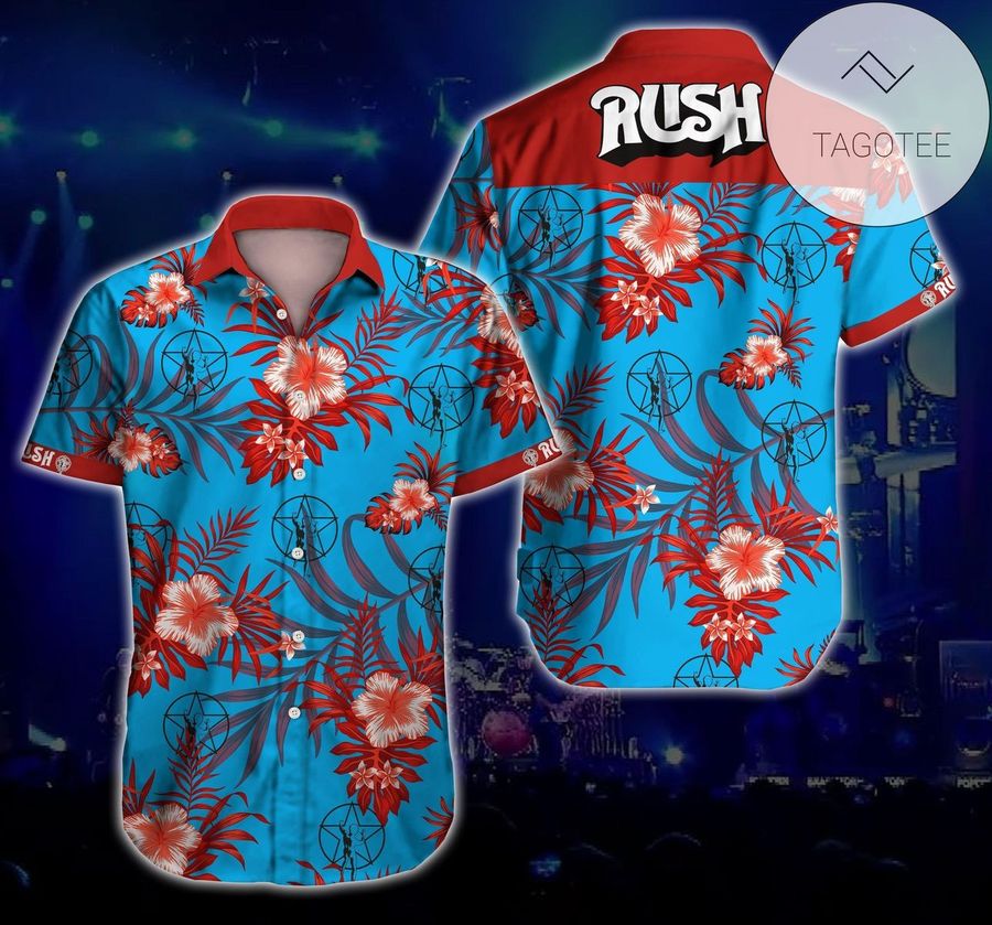 Rush Rock Music Band Authentic Hawaiian Shirt 2022 Summer Button Up Shirt For Men Beach Wear Short Sleeve Authentic Hawaiian Shirt 2022