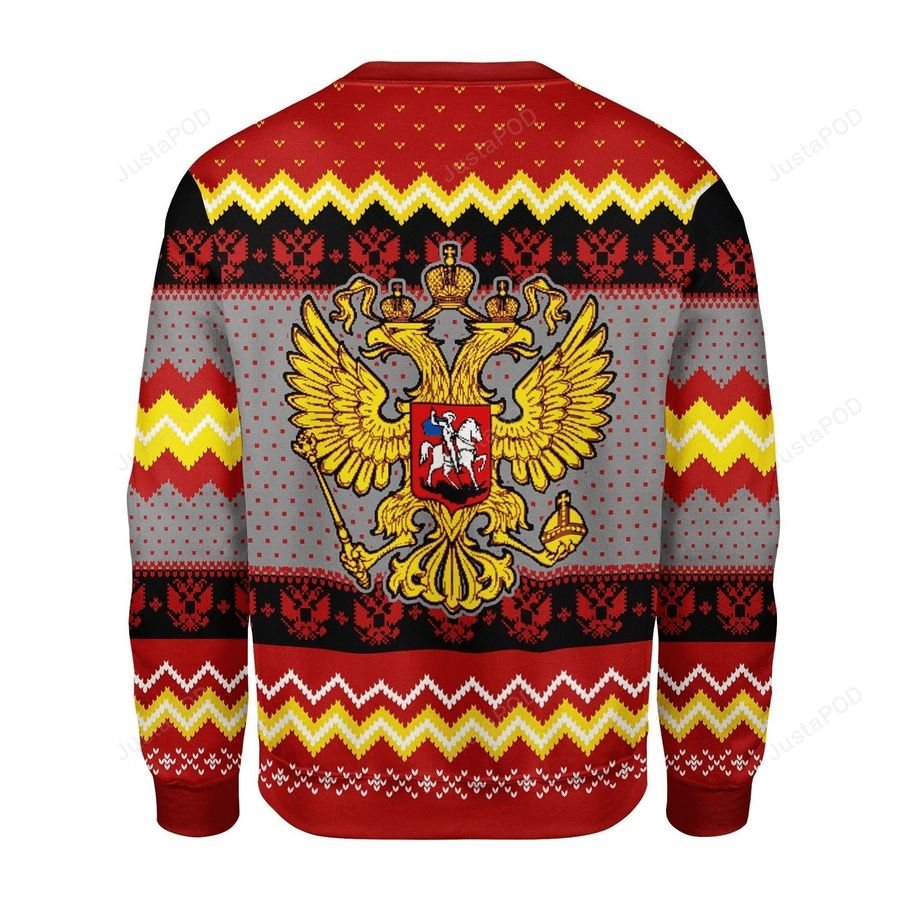 Russia Coat Of Arms Ugly Christmas Sweater, All Over Print Sweatshirt, Ugly Sweater, Christmas Sweaters, Hoodie, Sweater