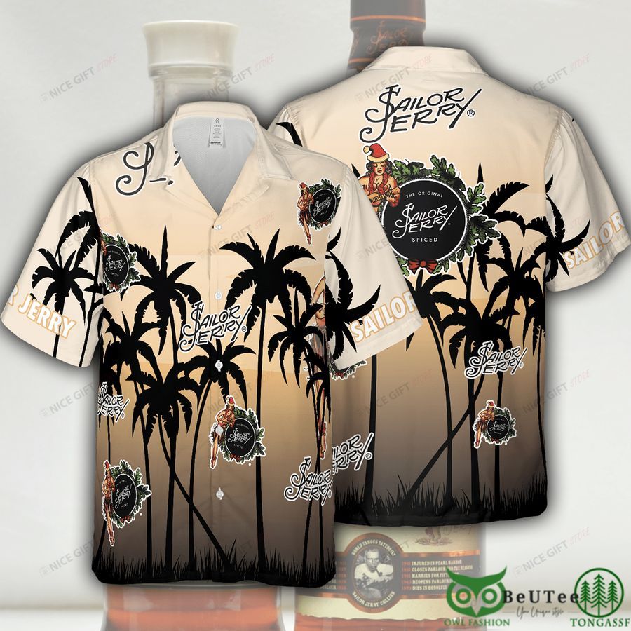Sailor Jerry Palm Forest Beige Hawaii 3D Shirt