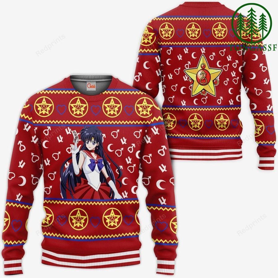 Sailor Mars Ugly Christmas Sweater and Hoodie Sailor Moon Anime Xmas Gifts Idea