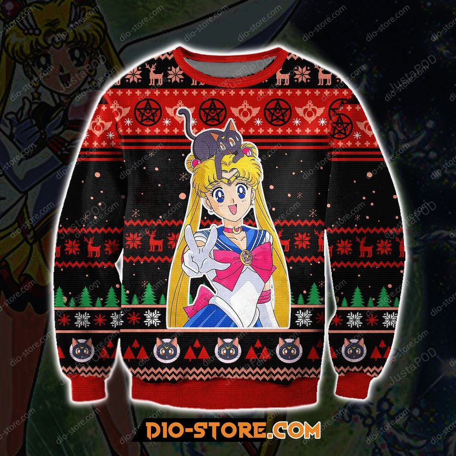 Sailor Moon 3d Print Ugly Sweater, Ugly Sweater, Christmas Sweaters, Hoodie, Sweater