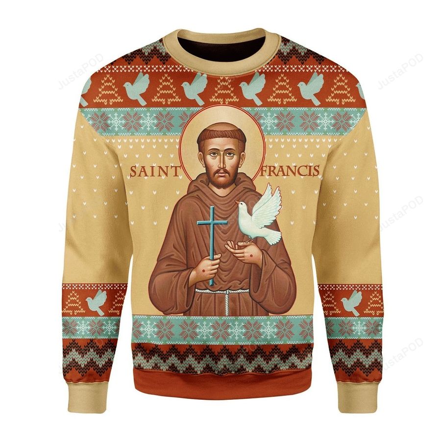 Saint Francis God Of Animal And Environment Ugly Christmas Sweater
