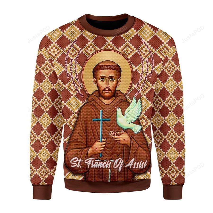 Saint Francis Of Assisi Ugly Christmas Sweater All Over Print