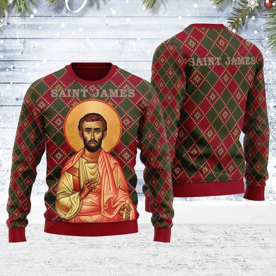 Saint James The Less Ugly Christmas Sweater, All Over Print Sweatshirt, Ugly Sweater, Christmas Sweaters, Hoodie, Sweater