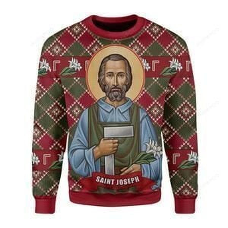 Saint Joseph Ugly Christmas Sweater All Over Print Sweatshirt Ugly