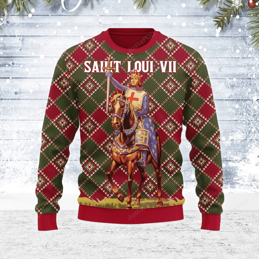 Saint Loui VII Ugly Christmas Sweater All Over Print Sweatshirt.png