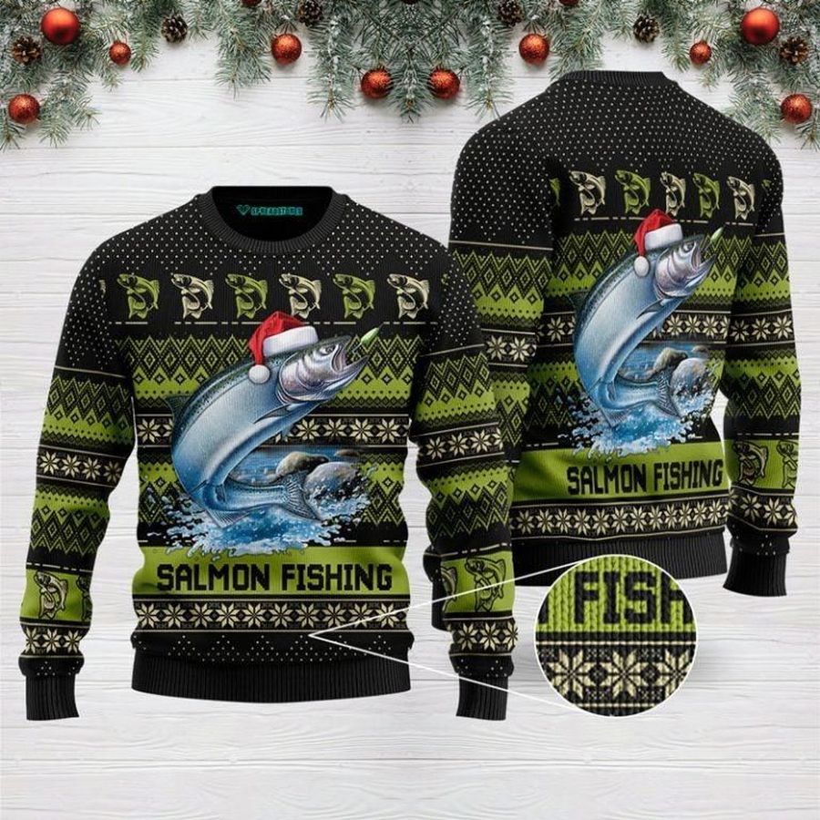 Salmon Fishing Ugly Christmas Sweater - 305