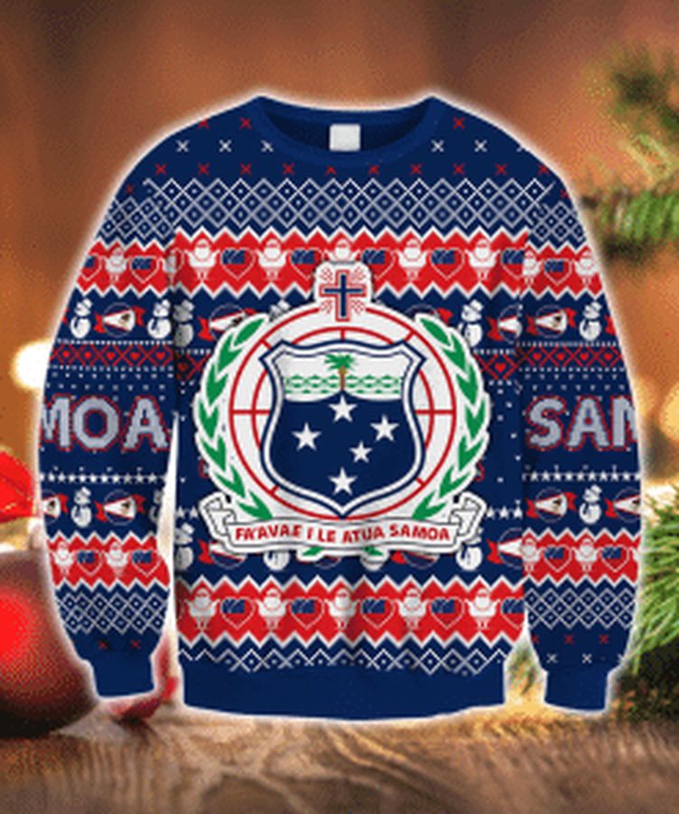 Samoa Ugly Christmas Sweater All Over Print Sweatshirt Ugly Sweater