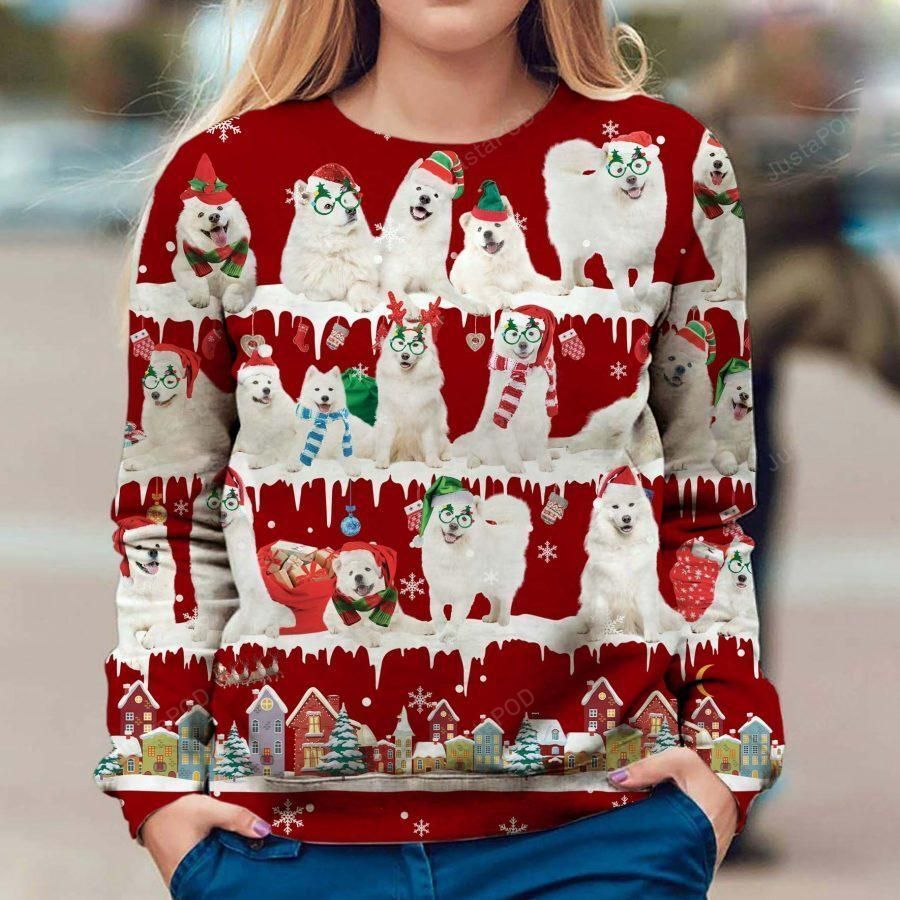 Samoyed Ugly Christmas Sweater, All Over Print Sweatshirt, Ugly Sweater, Christmas Sweaters, Hoodie, Sweater