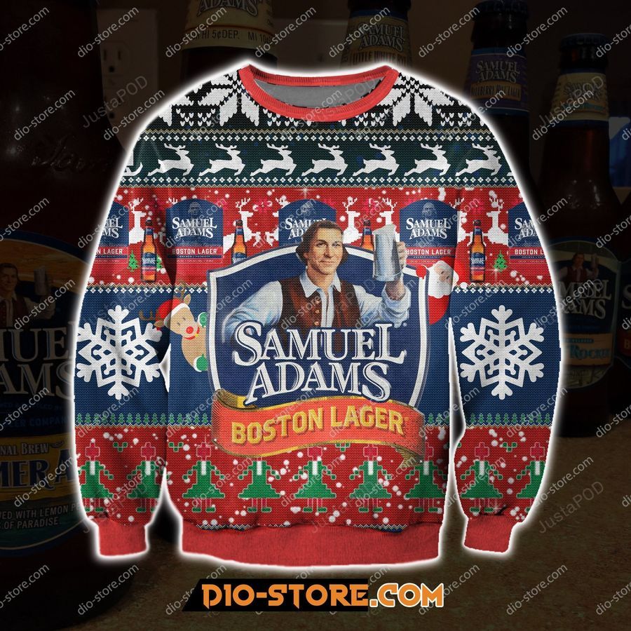 Samuel Adams Knitting Pattern Ugly Christmas Sweater All Over Print