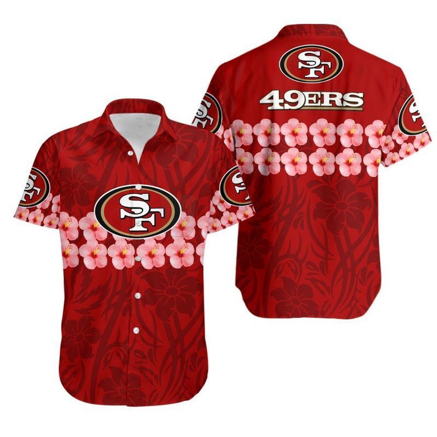 San Francisco 49ers Flower And Logo Hawaii Shirt And Shorts Summer Col