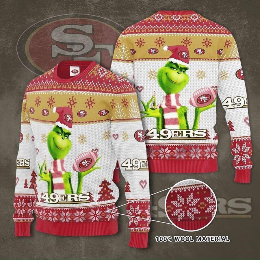 San Francisco 49ers Grinch For Fans Ugly Christmas Sweater All