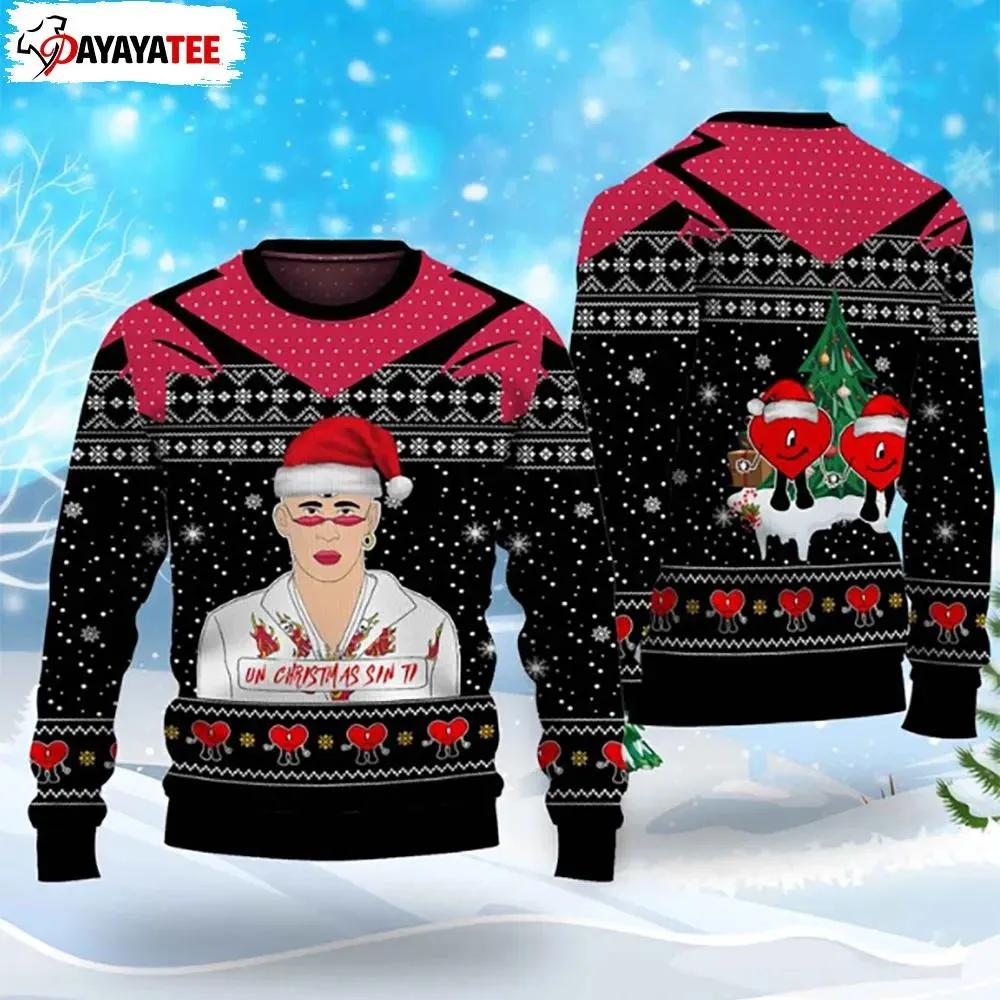 Santa Bad Bunny Ugly Un Christmas Sin Ti Christmas Sweater Shirt Aop