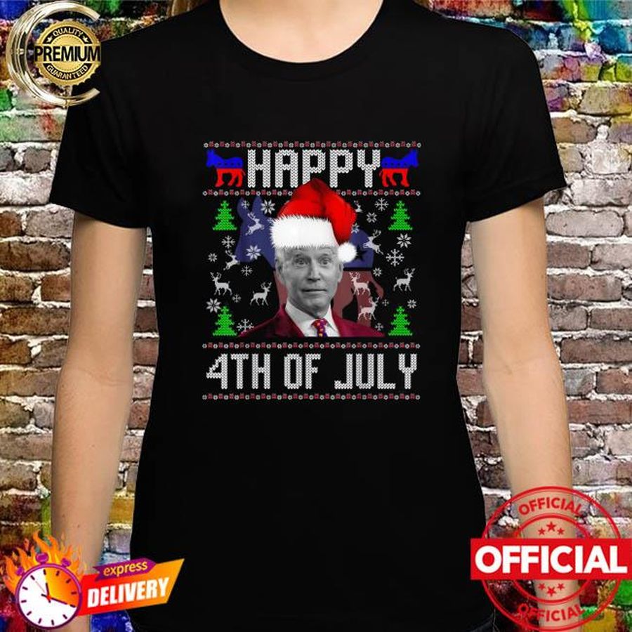 Santa Biden Happy 4th of July 2021 Ugly Christmas Sweatshirt