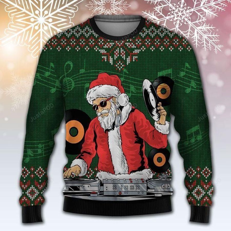 Santa Claus DJ Ugly Christmas Sweater All Over Print Sweatshirt