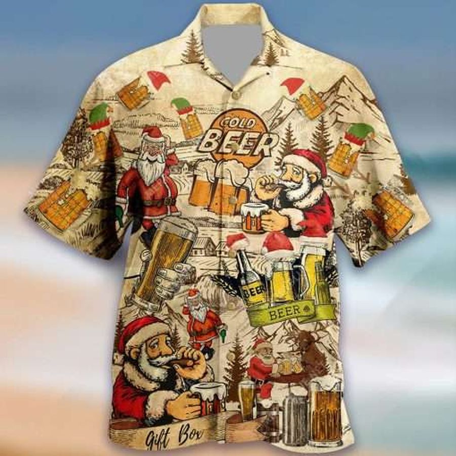 Santa Claus Drink Beer Christmas Hawaiian Shirt