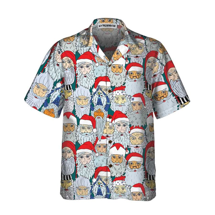Santa Claus Heads From Different Countries Christmas Hawaiian Shirt
