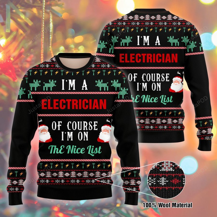 Santa Clause I Am A Electrician Ugly Christmas Sweater, All Over Print Sweatshirt, Ugly Sweater, Christmas Sweaters, Hoodie, Sweater