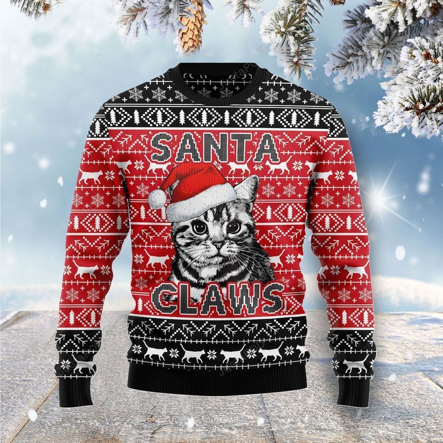 Santa Claws Cat Ugly Christmas Sweater Ugly Sweater Christmas Sweaters
