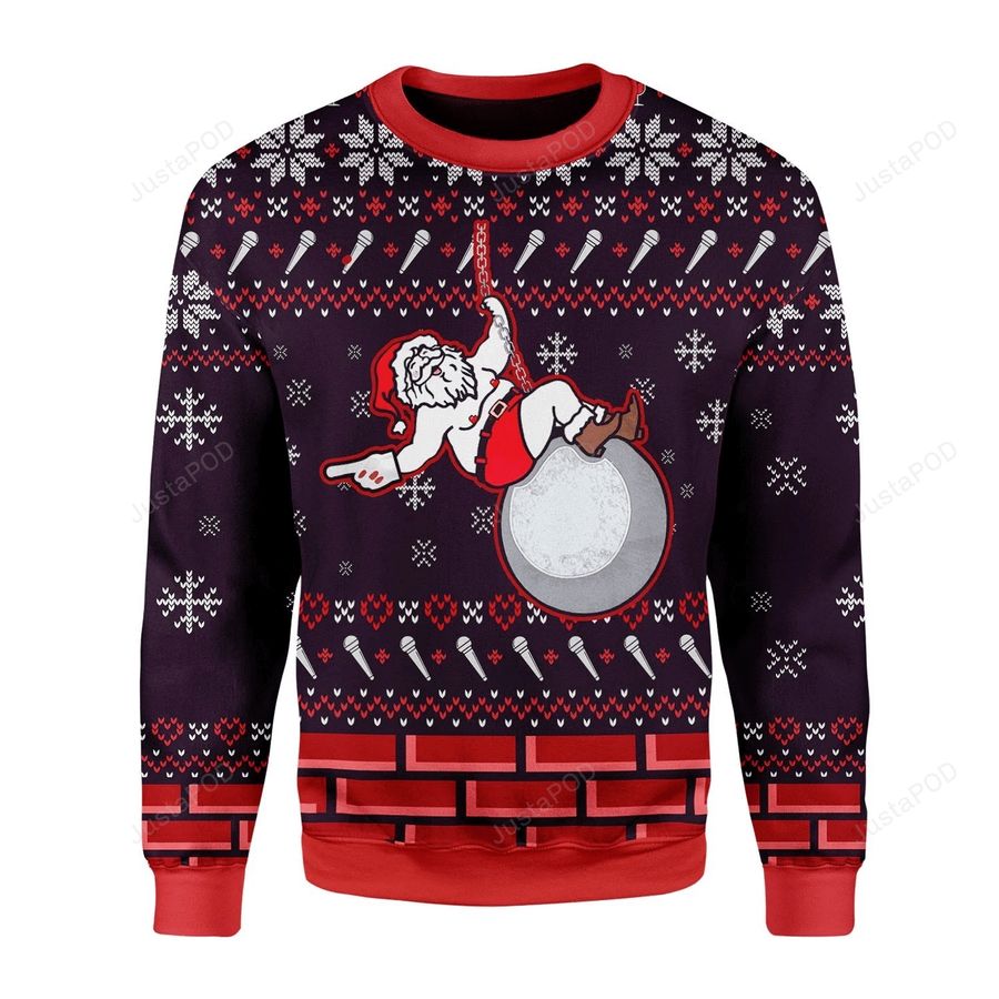 Santa Cyrus Ugly Christmas Sweater All Over Print Sweatshirt Ugly