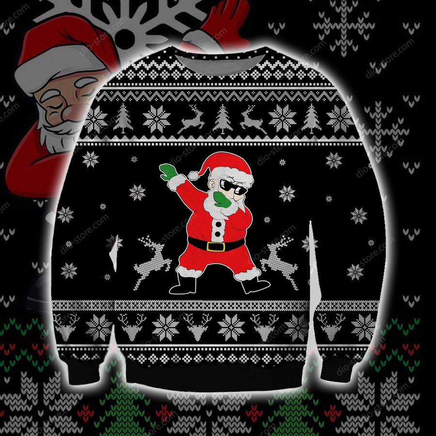 Santa Dabbing Knitting Pattern 3D Print Ugly Christmas Sweater Hoodie All Over Printed Cint10510, All Over Print, 3D Tshirt, Hoodie, Sweatshirt