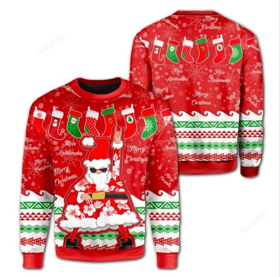 Santa Dancing Merry Christmas Ugly Christmas Sweater, All Over Print Sweatshirt, Ugly Sweater, Christmas Sweaters, Hoodie, Sweater