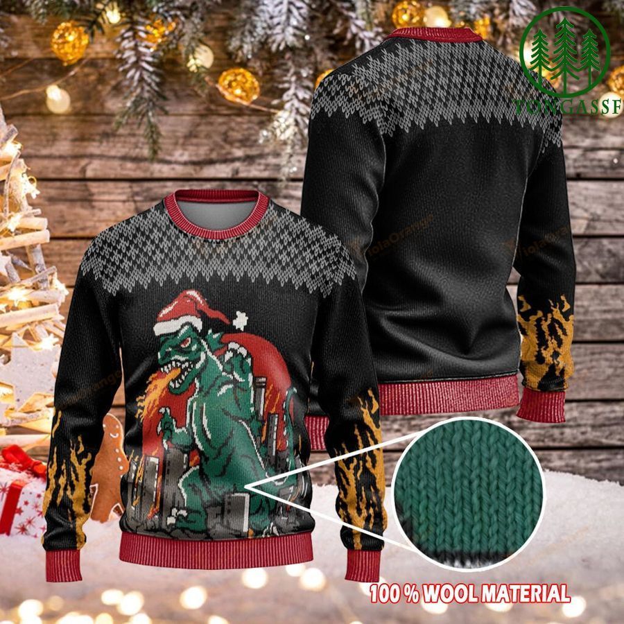 Santa Dinosaur Christmas Ugly Sweaters
