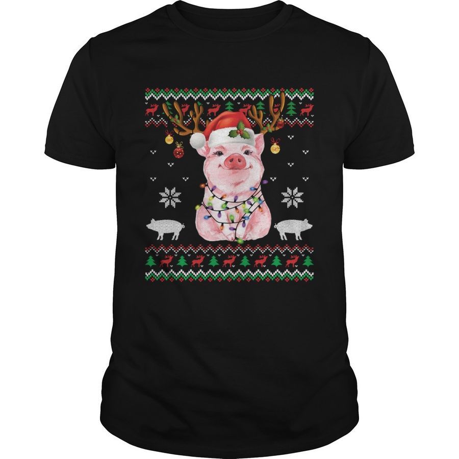 Santa Hat Pig Ugly Sweater Christmas Pig Christmas shirt halloween