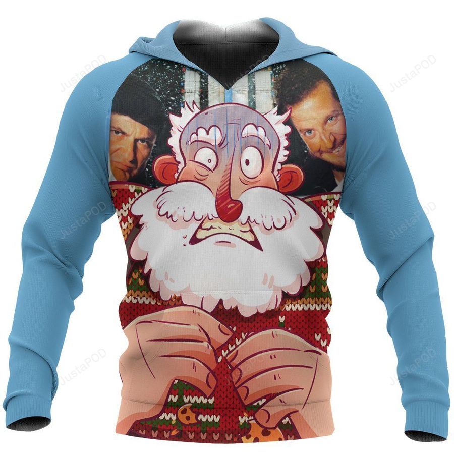 Santa Home Alone Christmas For Unisex 3D All Over Print Hoodie, Zip-up Hoodie, Ugly Sweater, Christmas Sweaters, Hoodie, Sweater