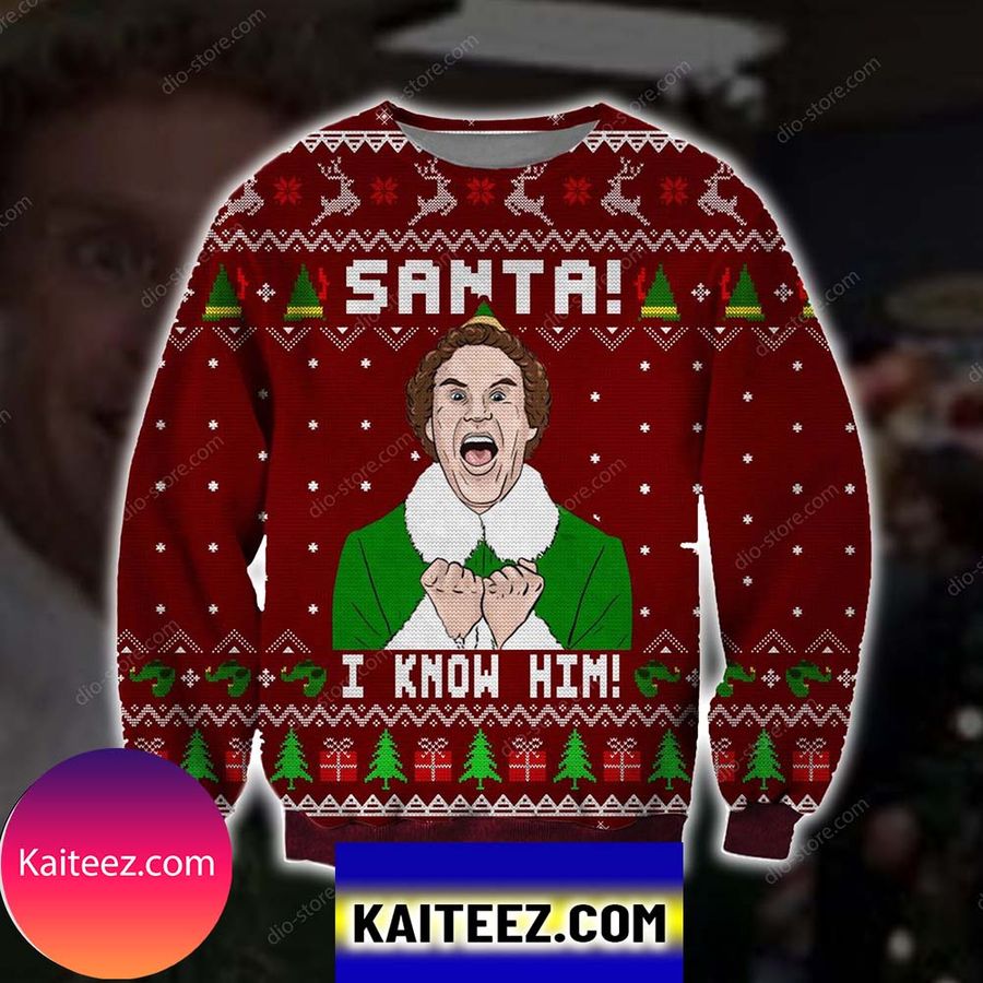 Santa I Know Him Knitting Pattern 3d Print Christmas Ugly Sweater