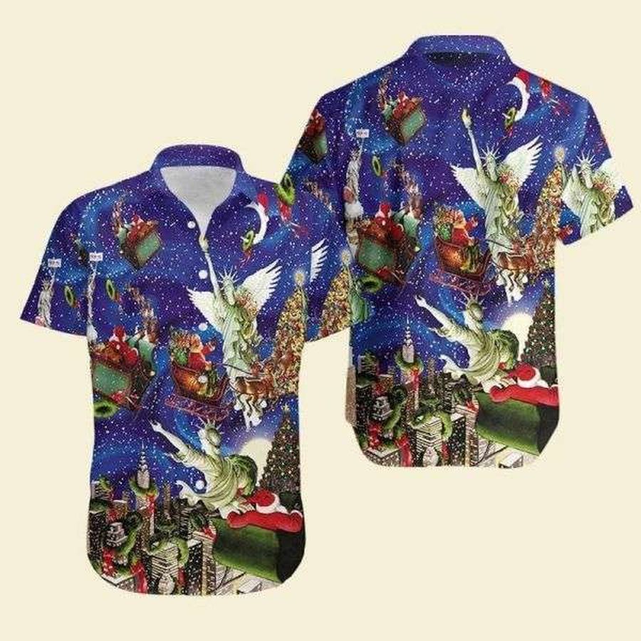Santa Liberty And Christmas Hawaiian Shirt