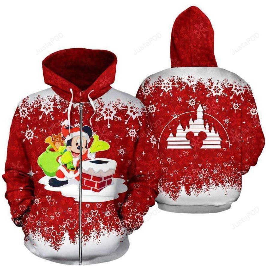 Santa Mickey Christmas For Mickey Lovers 3D All Over Print Hoodie, Zip-up Hoodie, Ugly Sweater, Christmas Sweaters, Hoodie, Sweater