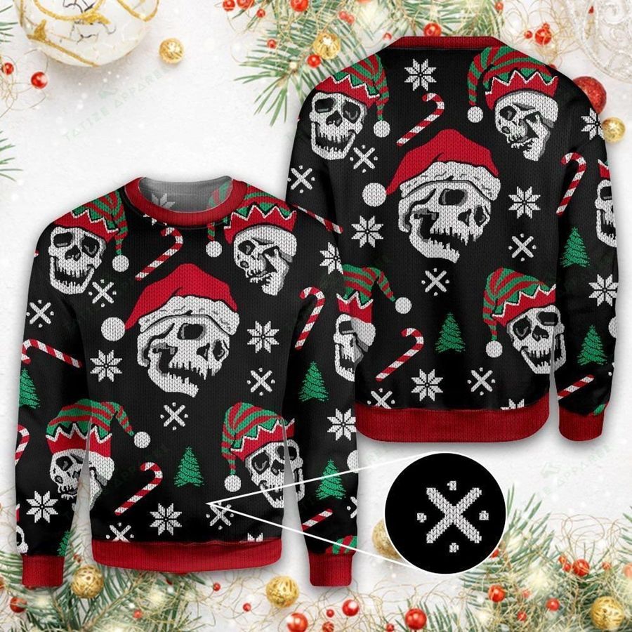Santa Skull Ugly For Unisex Ugly Christmas Sweater, All Over Print Sweatshirt, Ugly Sweater, Christmas Sweaters, Hoodie, Sweater