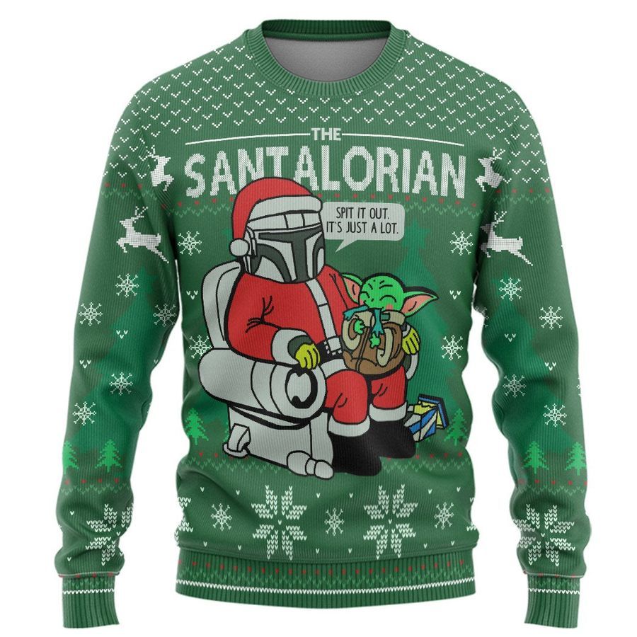 Santalorian Christmas Green Ugly Sweater