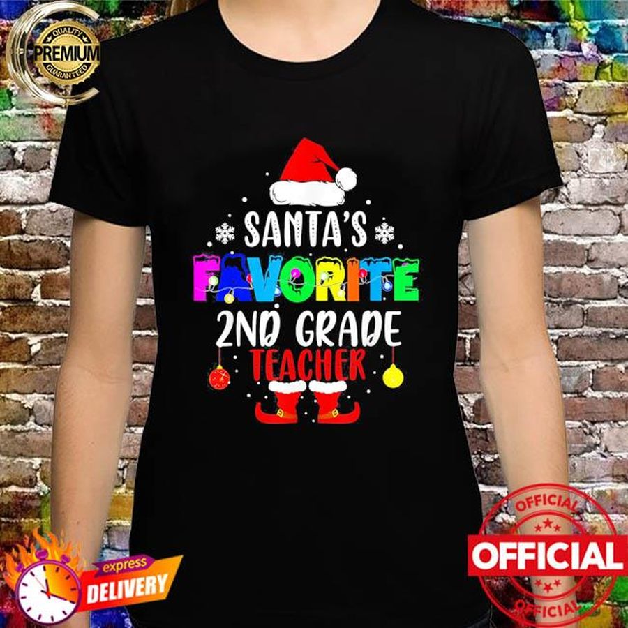 Santa’s Favorite 2nd Grade Teacher Xmas Santa Shirt