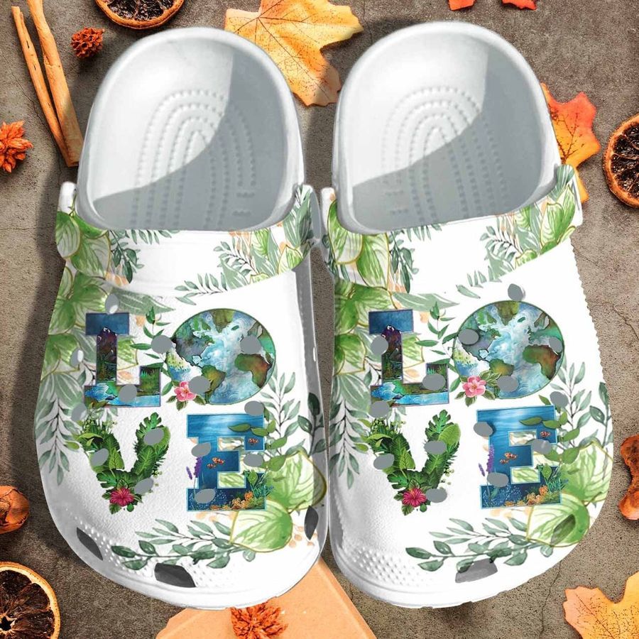 Save The Planet Shoes - Love Our Earth Crocs Clogs Birthday Gift - Cr-Planet1