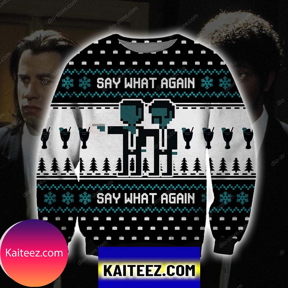 Say What Again Knitting Pattern 3d Print Christmas Ugly Sweater
