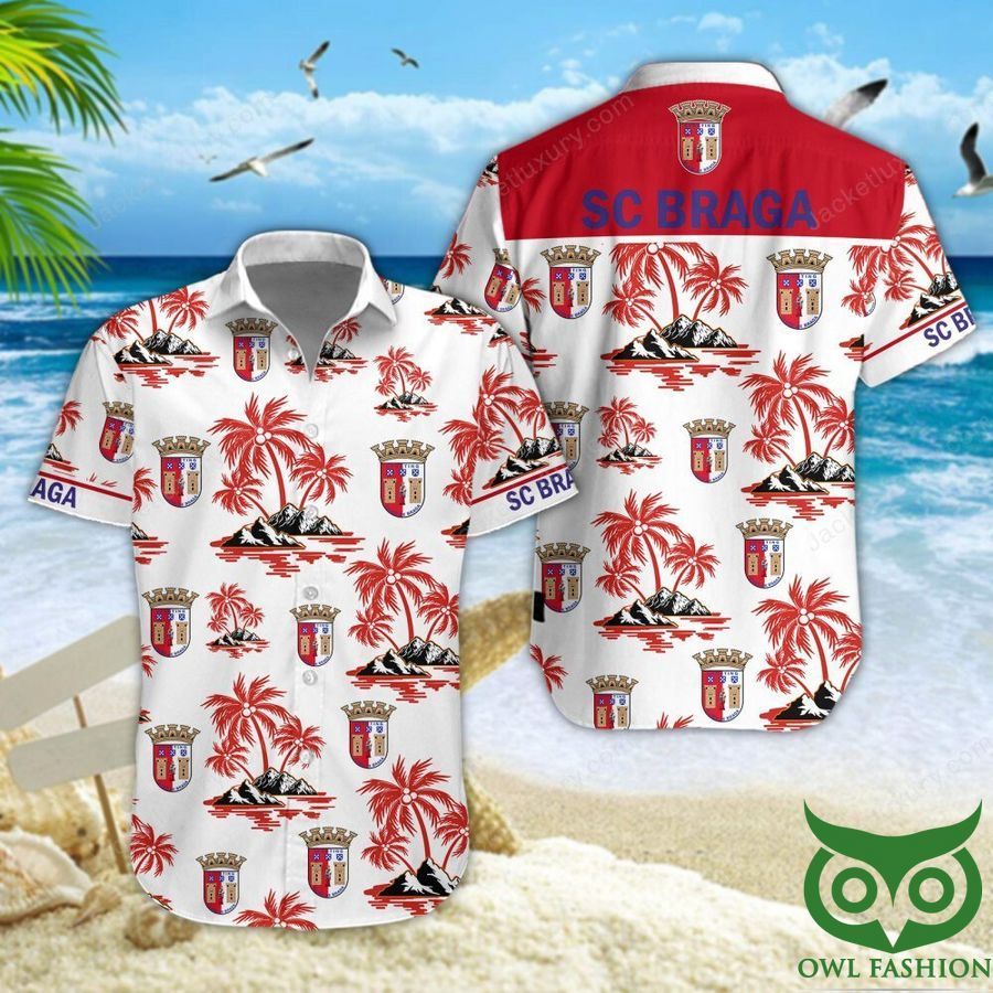 SC Braga Red Island Hawaiian Shirt